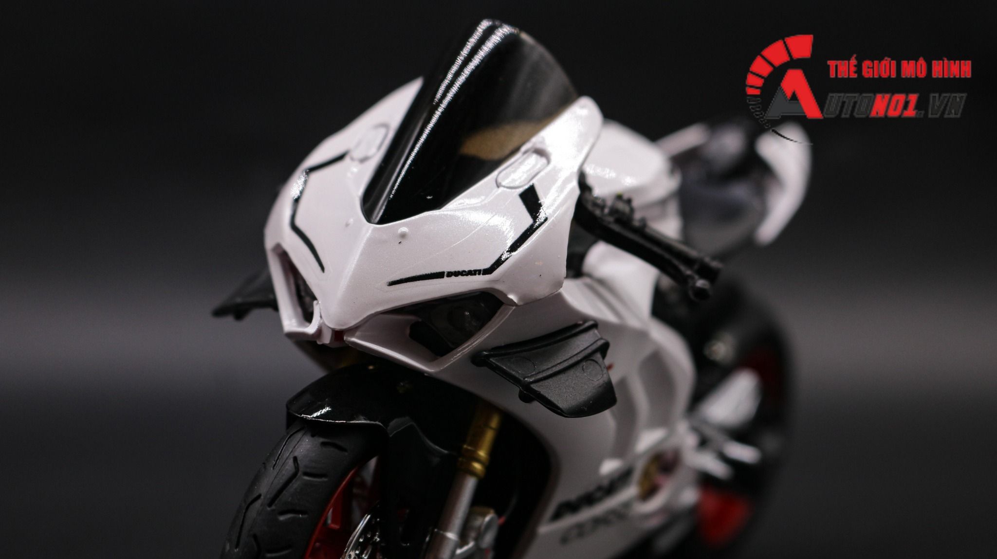  Mô hình xe độ Ducati Corse V4s Nồi Khô White Tỉ Lệ 1:12 Autono1 D223C 