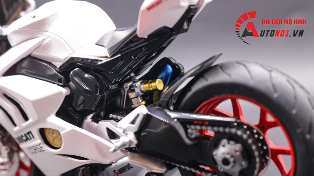 MÔ HÌNH XE ĐỘ DUCATI CORSE V4S NỒI KHÔ WHITE TỈ LỆ 1:12 AUTONO1 D226