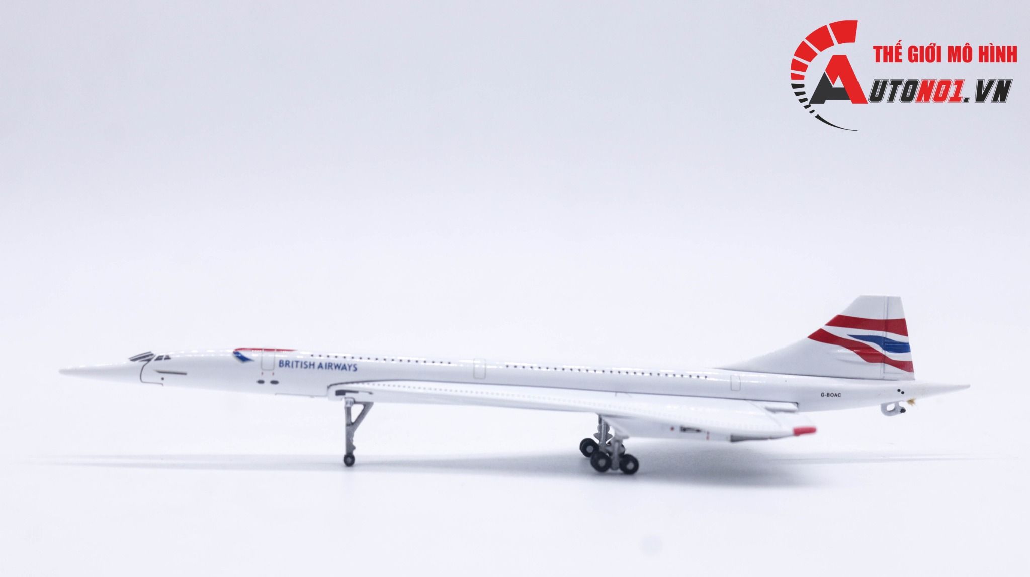  Mô hình máy bay phản lực Concorde British airway có bánh xe tỉ lệ 1:400 MB16183 