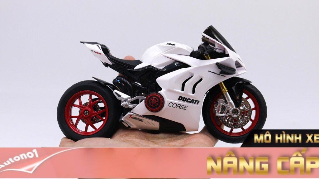  Mô hình xe độ Ducati Corse V4s Nồi Khô White Tỉ Lệ 1:12 Autono1 D223C 