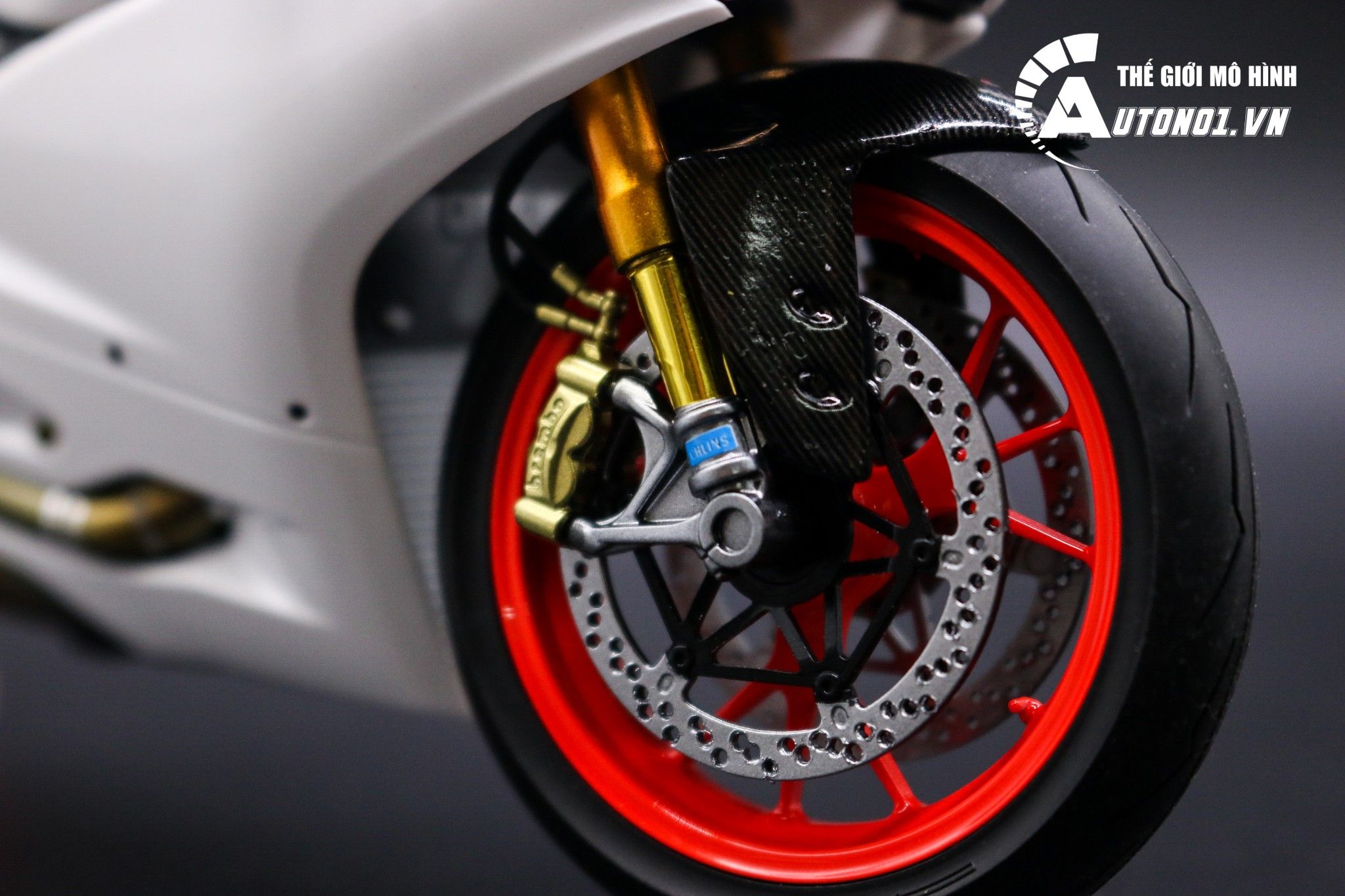  Mô hình xe cao cấp Ducati 1199 Panigale White Pearl Carbon 1:12 Tamiya D059 