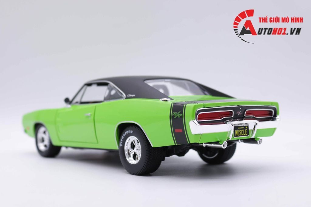 MÔ HÌNH XE CLASSIC MUSCLE - 1969 DODGE CHARGER GREEEN 1:18 MAISTO