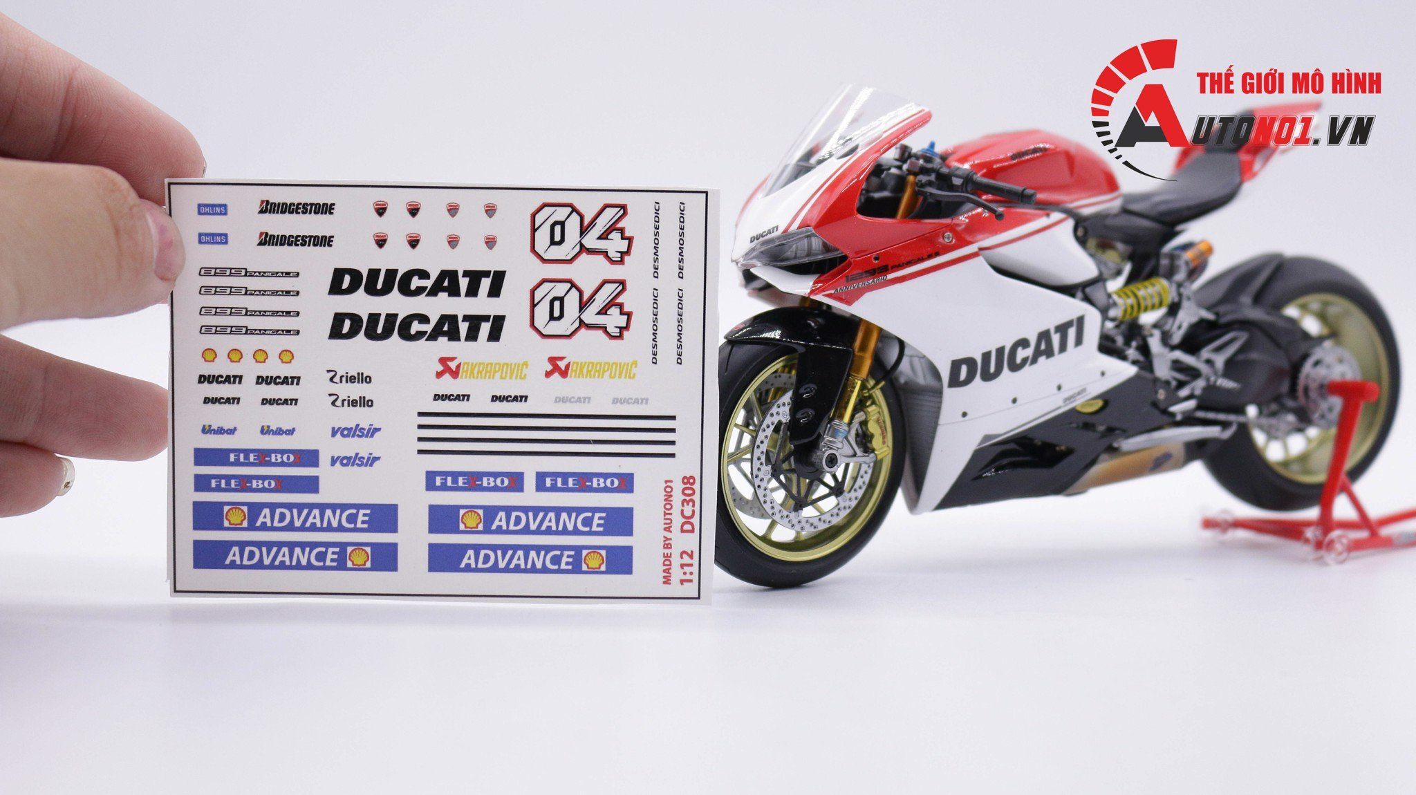  Decal nước độ Ducati 899 Panigale 1:12 Autono1 DC601I 