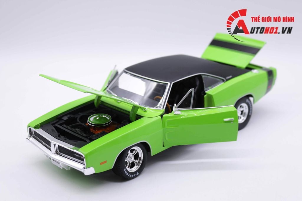 MÔ HÌNH XE CLASSIC MUSCLE - 1969 DODGE CHARGER GREEEN 1:18 MAISTO