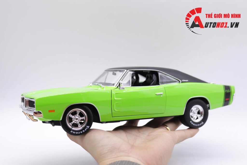 MÔ HÌNH XE CLASSIC MUSCLE - 1969 DODGE CHARGER GREEEN 1:18 MAISTO