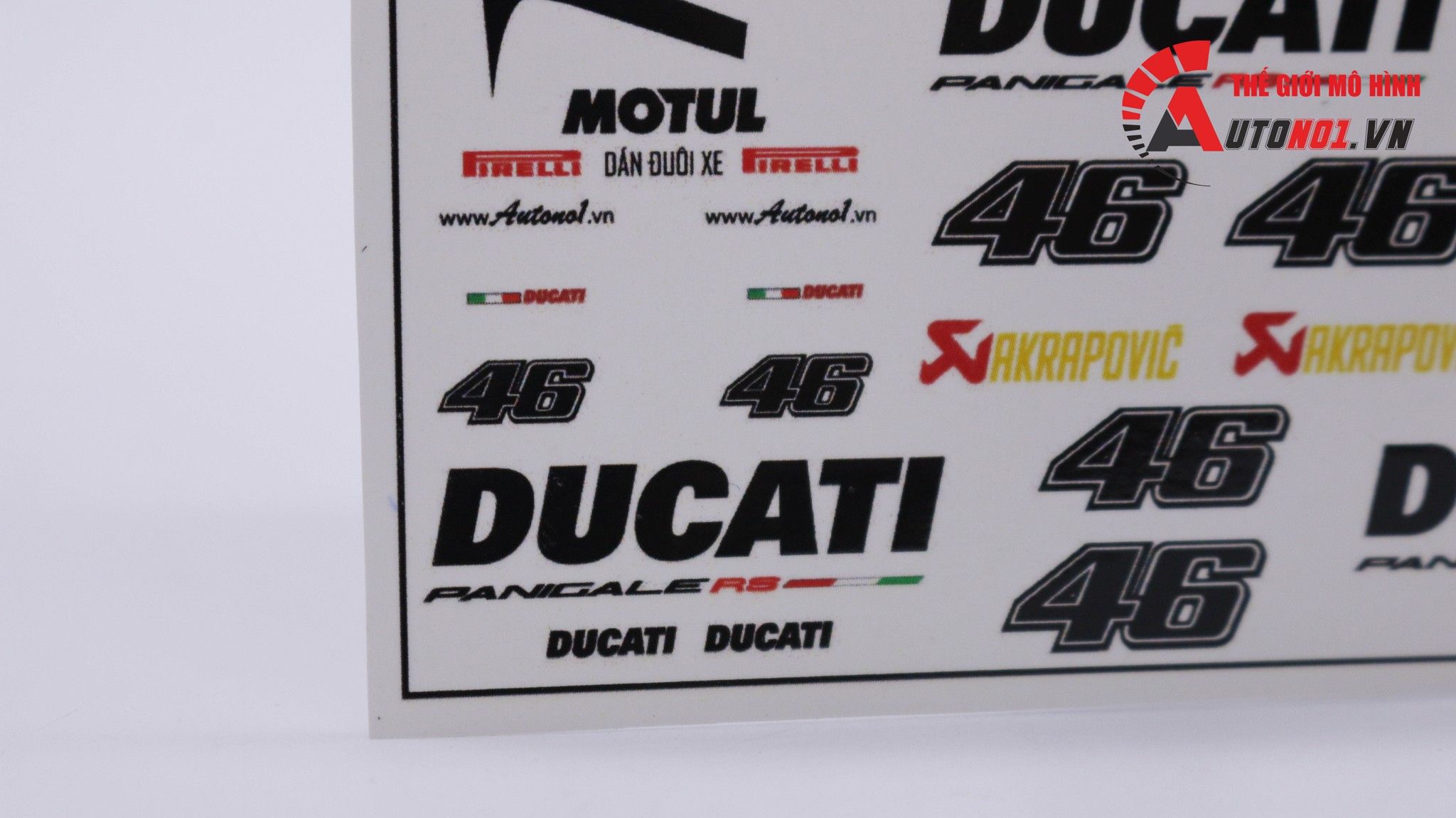  Decal nước độ Ducati Panigale - Audi RS 1:12 Autono1 DC601H 