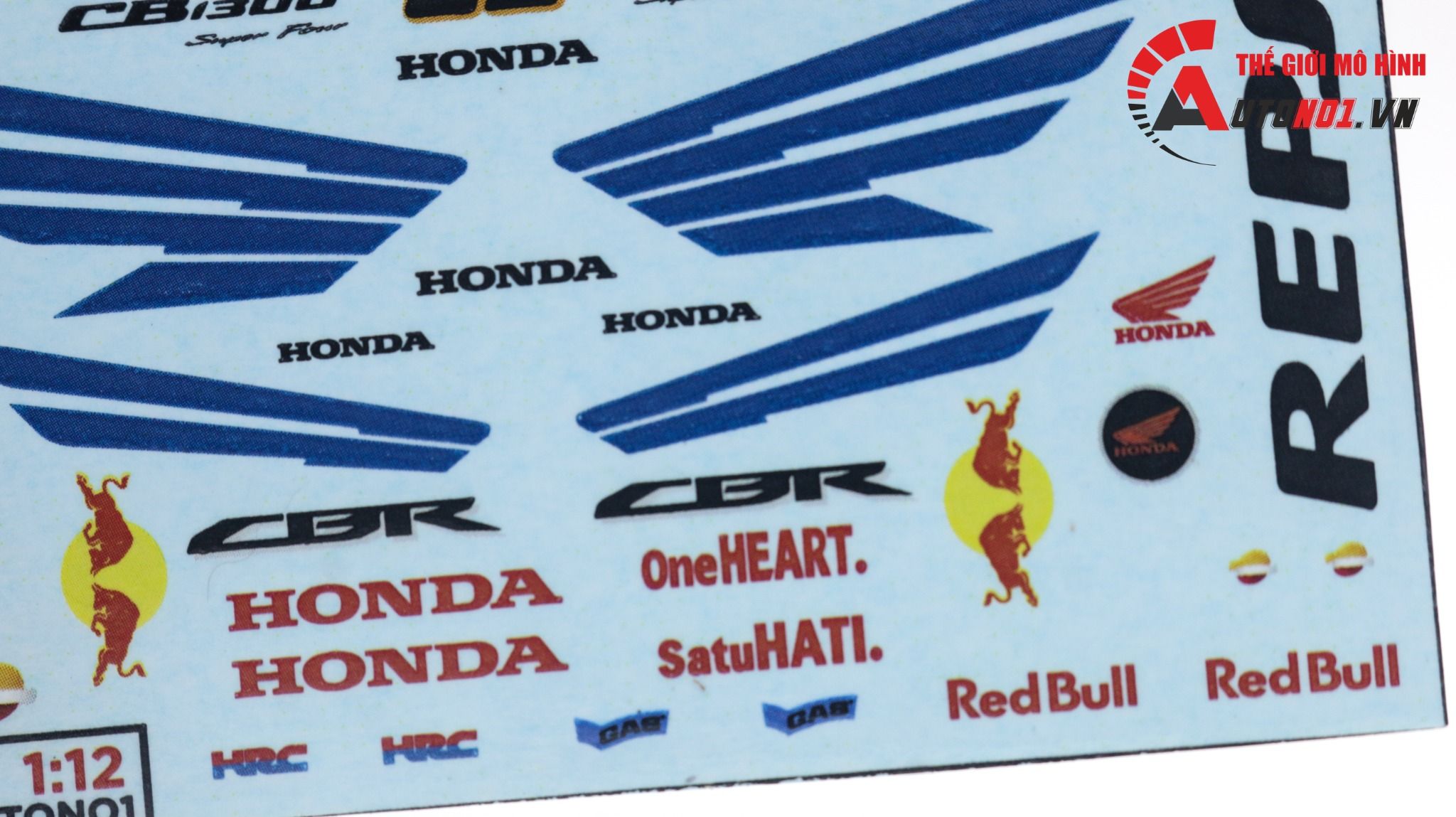  Decal nước độ Repsol - Redbull - cánh wing Honda CBR CB1300 dán mọi nền màu cho xe mô hình tỉ lệ 1:12 Autono1 DC501J 