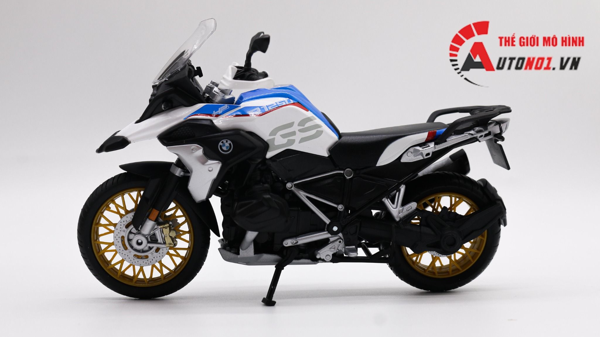  Mô hình xe Bmw R1250 GS white 1:12 Maisto 6776 