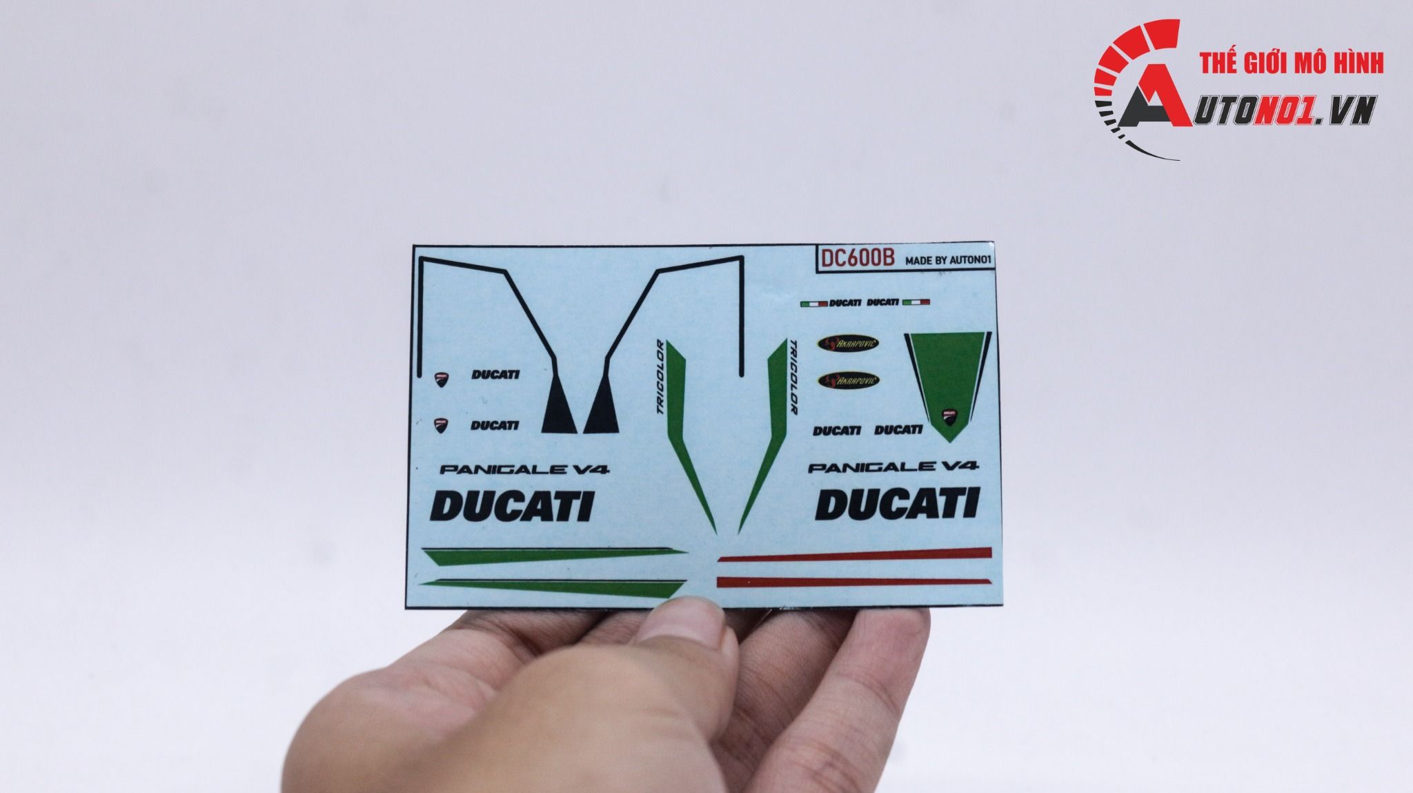  Decal nước độ Ducati V4 Tricolor dán cho mọi nền màu tỉ lệ 1:12 Autono1 DC600B 