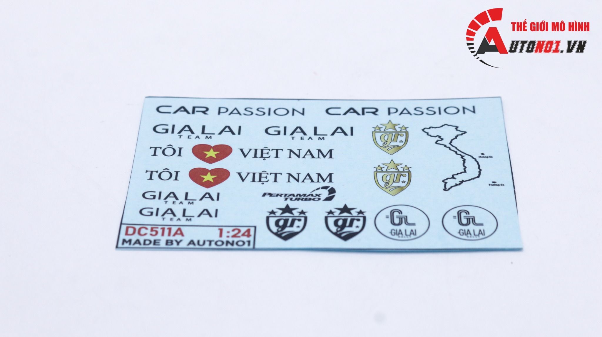  Decal nước Car Passion - Gia Lai Team Autono1 dán mọi nền màu cho xe mô hình DC511 