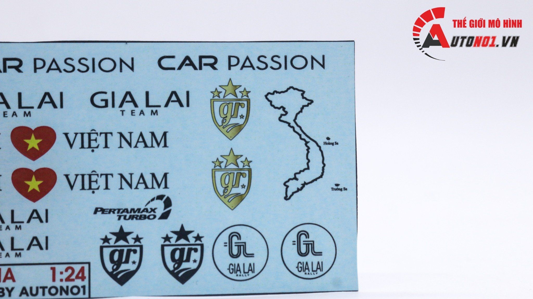  Decal nước Car Passion - Gia Lai Team Autono1 dán mọi nền màu cho xe mô hình DC511 