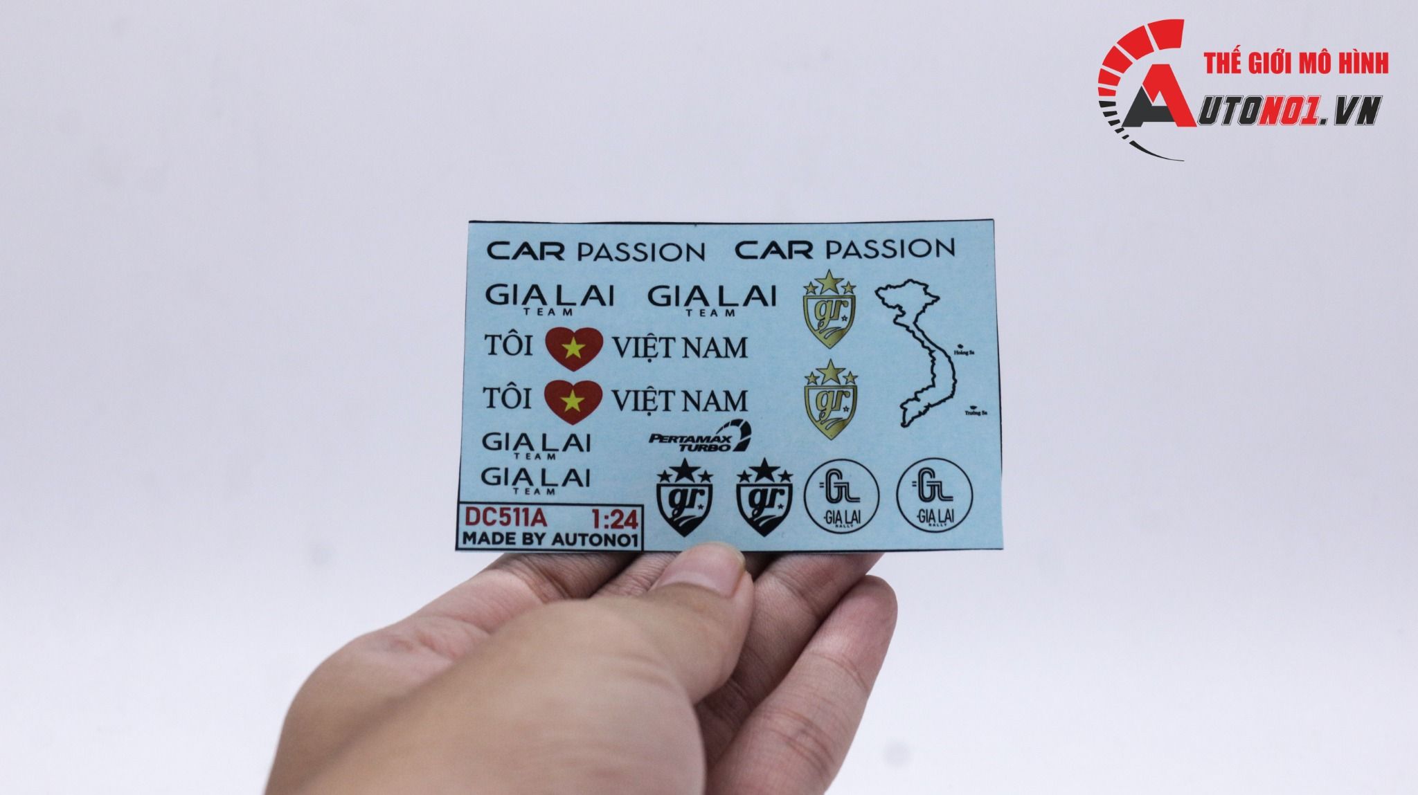  Decal nước Car Passion - Gia Lai Team Autono1 dán mọi nền màu cho xe mô hình DC511 