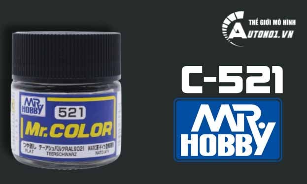  Lacquer c521 teerschwarz nato black sơn mô hình màu đen 10ml Mr.Hobby C521 