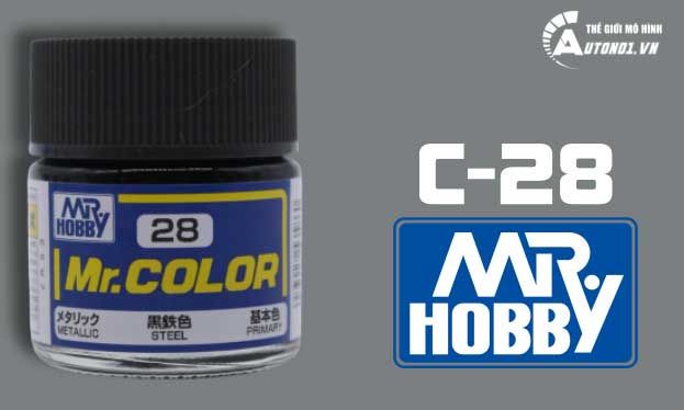  Lacquer c28 steel sơn mô hình màu thép 10ml Mr.Hobby C28 