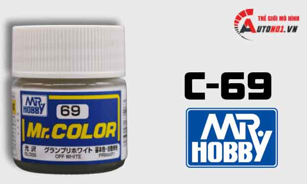  Lacquer c69 off white sơn mô hình trắng bóng 10ml Mr.Hobby C69 