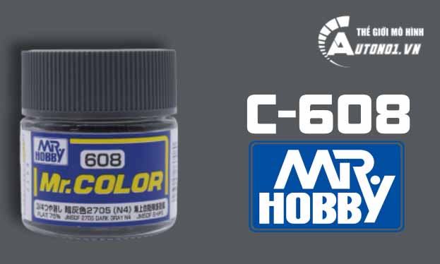  Lacquer c608 dark gray n4 sơn mô hình màu xám đậm 10ml Mr.Hobby C608 