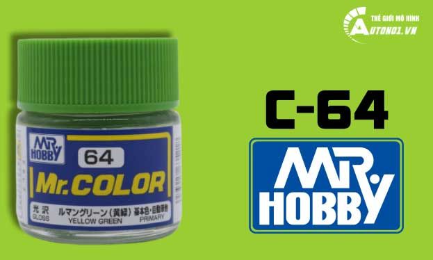  Lacquer c64 yellow green sơn mô hình vàng xanh 10ml Mr.Hobby C64 
