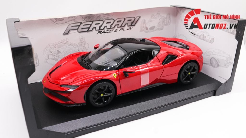 MÔ HÌNH XE FERRARI SF90 STRADALE RED 1:18 BBURAGO 7936