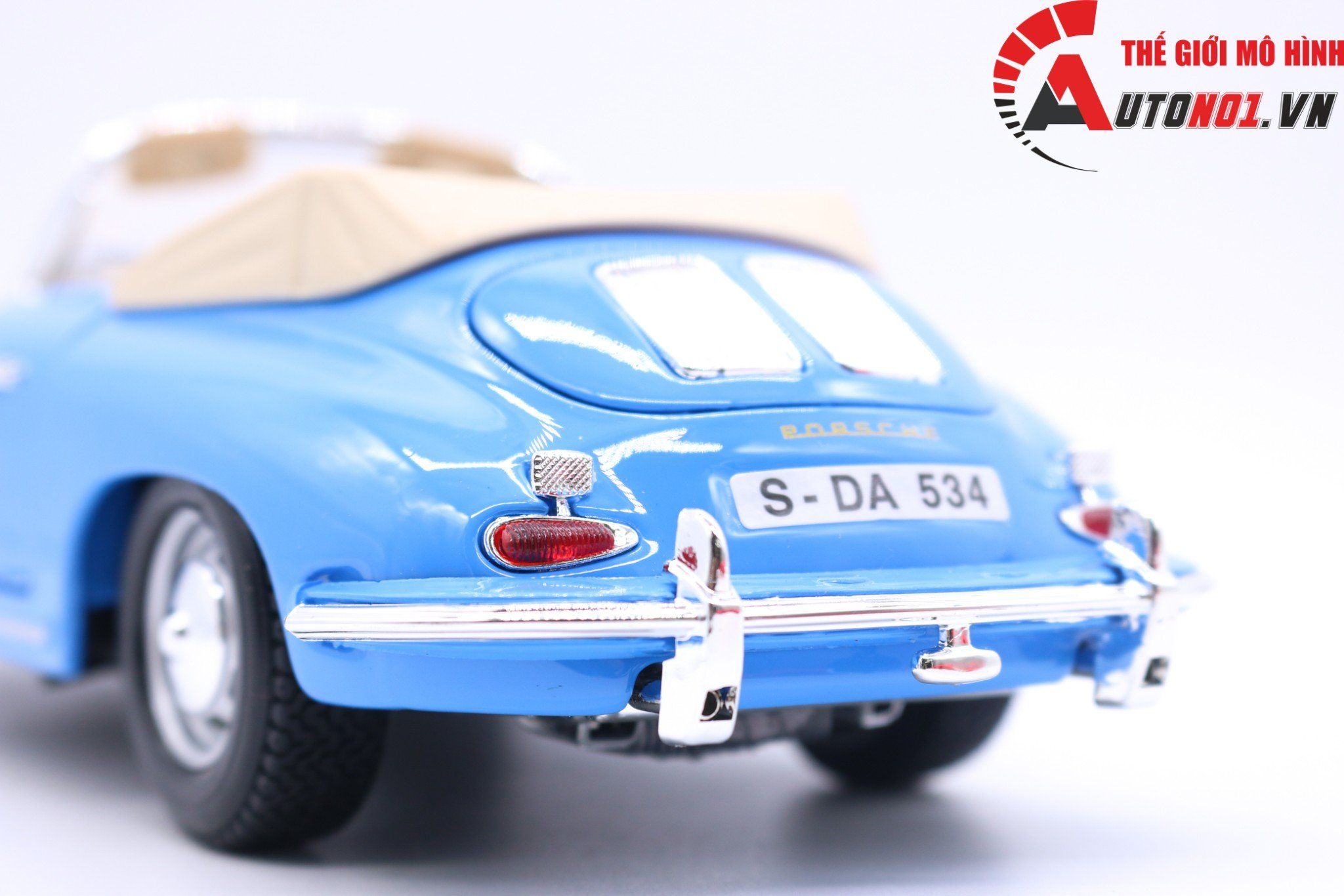  Mô hình xe Porsche 356b Cabriolet 1961 Blue 1:18 Bburago 6716 