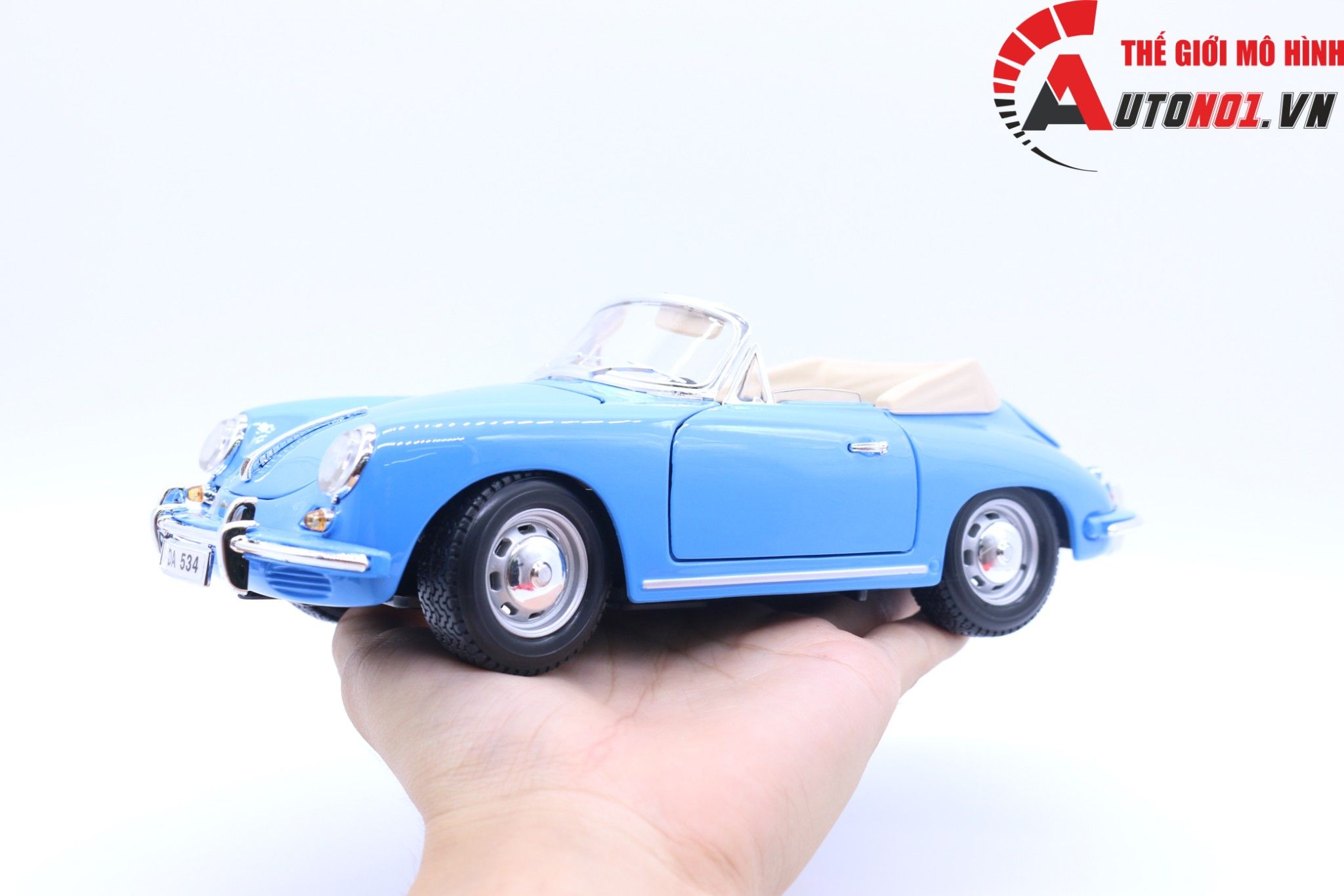  Mô hình xe Porsche 356b Cabriolet 1961 Blue 1:18 Bburago 6716 