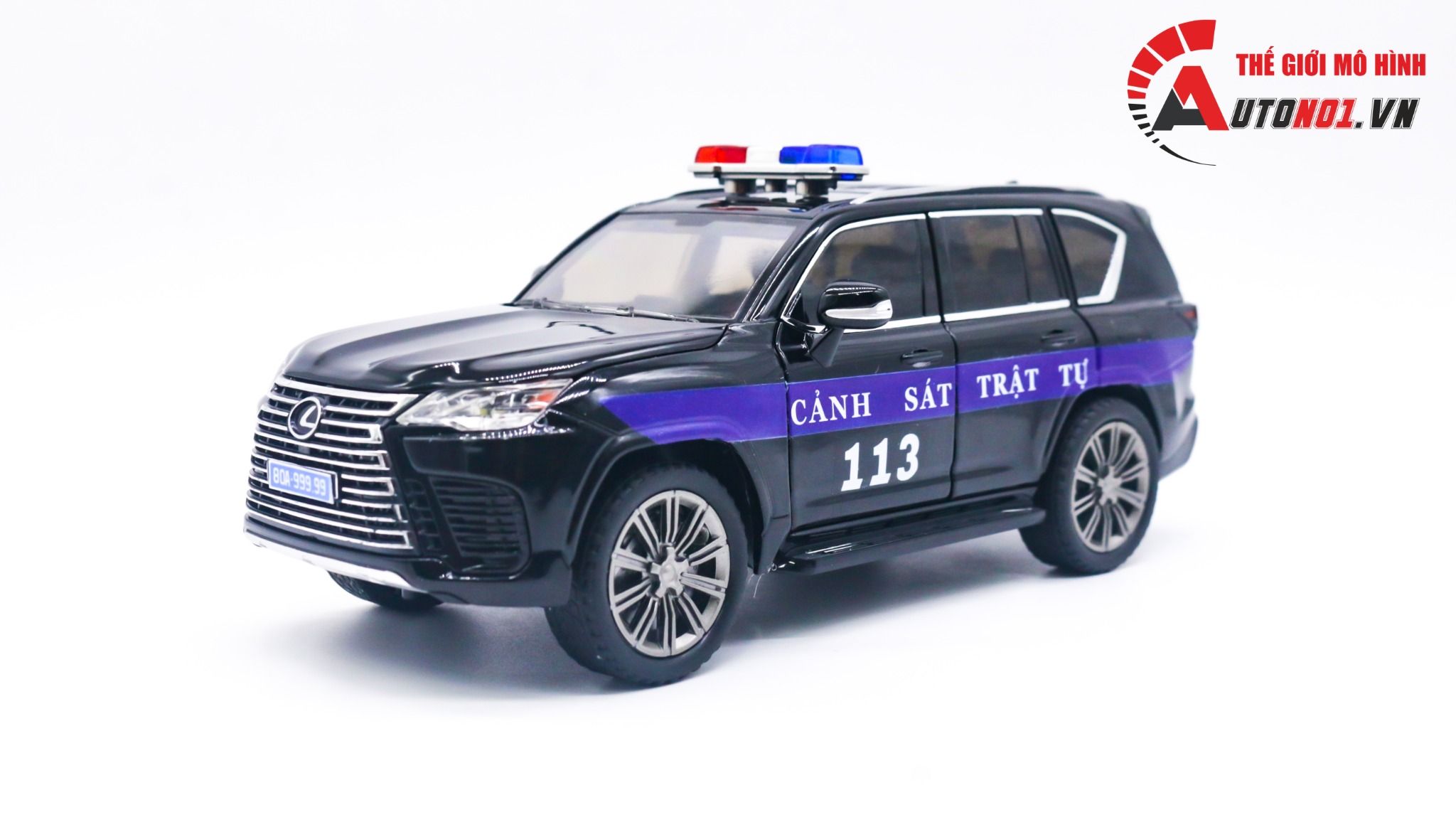  Mô hình xe độ Lx600 CSTT Cảnh sát trật tự full kính - full open 1:24 Chimei Autono1 OT201 