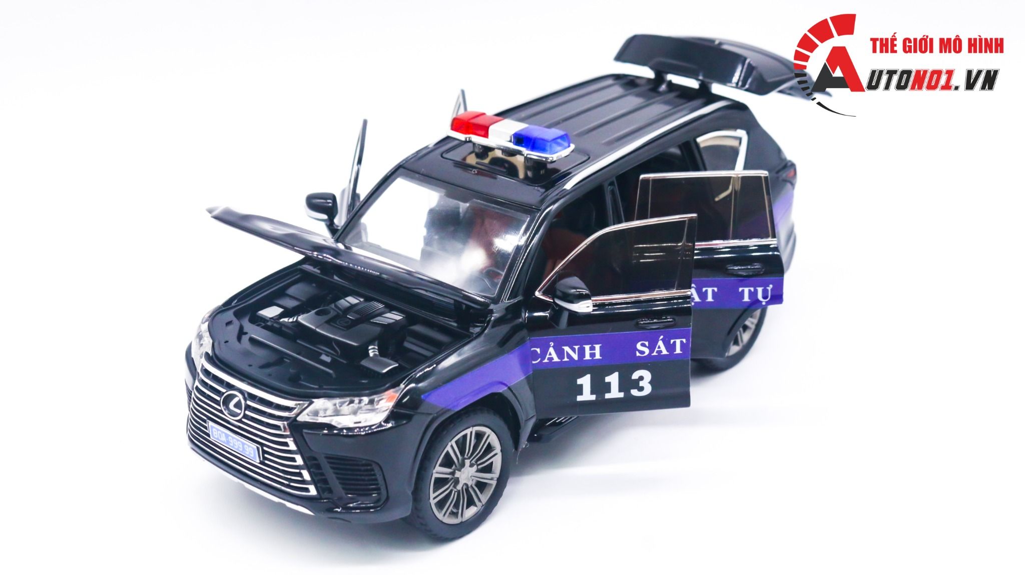  Mô hình xe độ Lx600 CSTT Cảnh sát trật tự full kính - full open 1:24 Chimei Autono1 OT201 