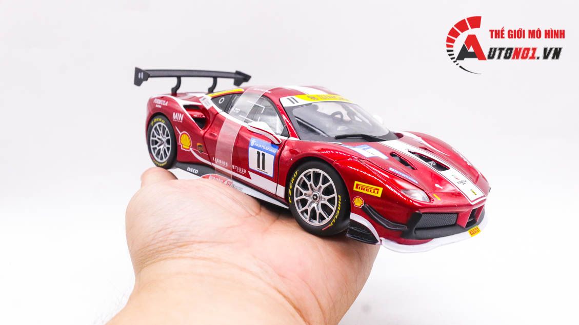  Mô hình xe Ferrari 488 Challenge 2017 red 1:24 Bburago 6843 