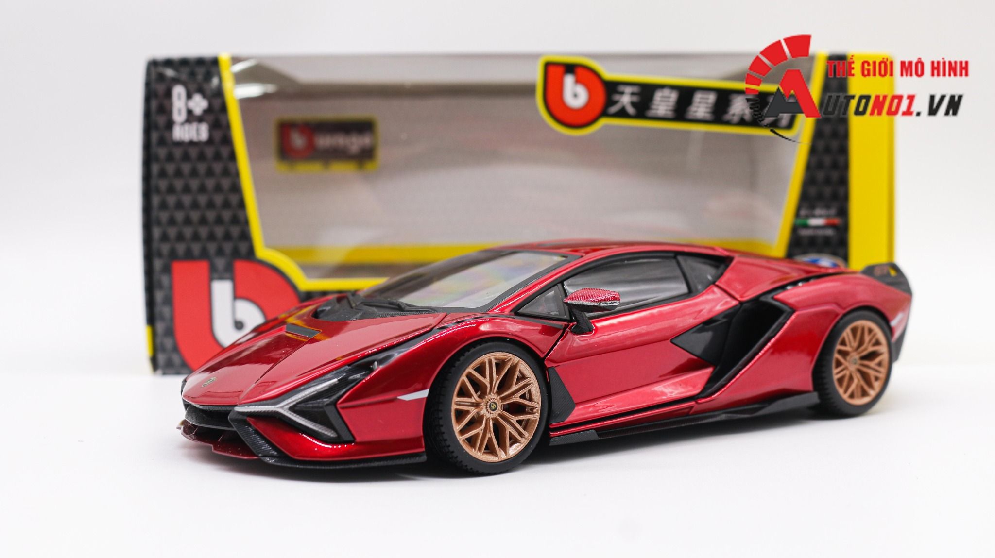  Mô hình xe Lamborghini Sian Fkp 37 Red 1:24 Bburago 7935 