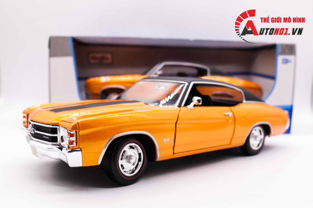 MÔ HÌNH XE CHEVROLET CHEVELLE SS454 SPORT COUPE ORANGE 1:18 MAISTO 1971