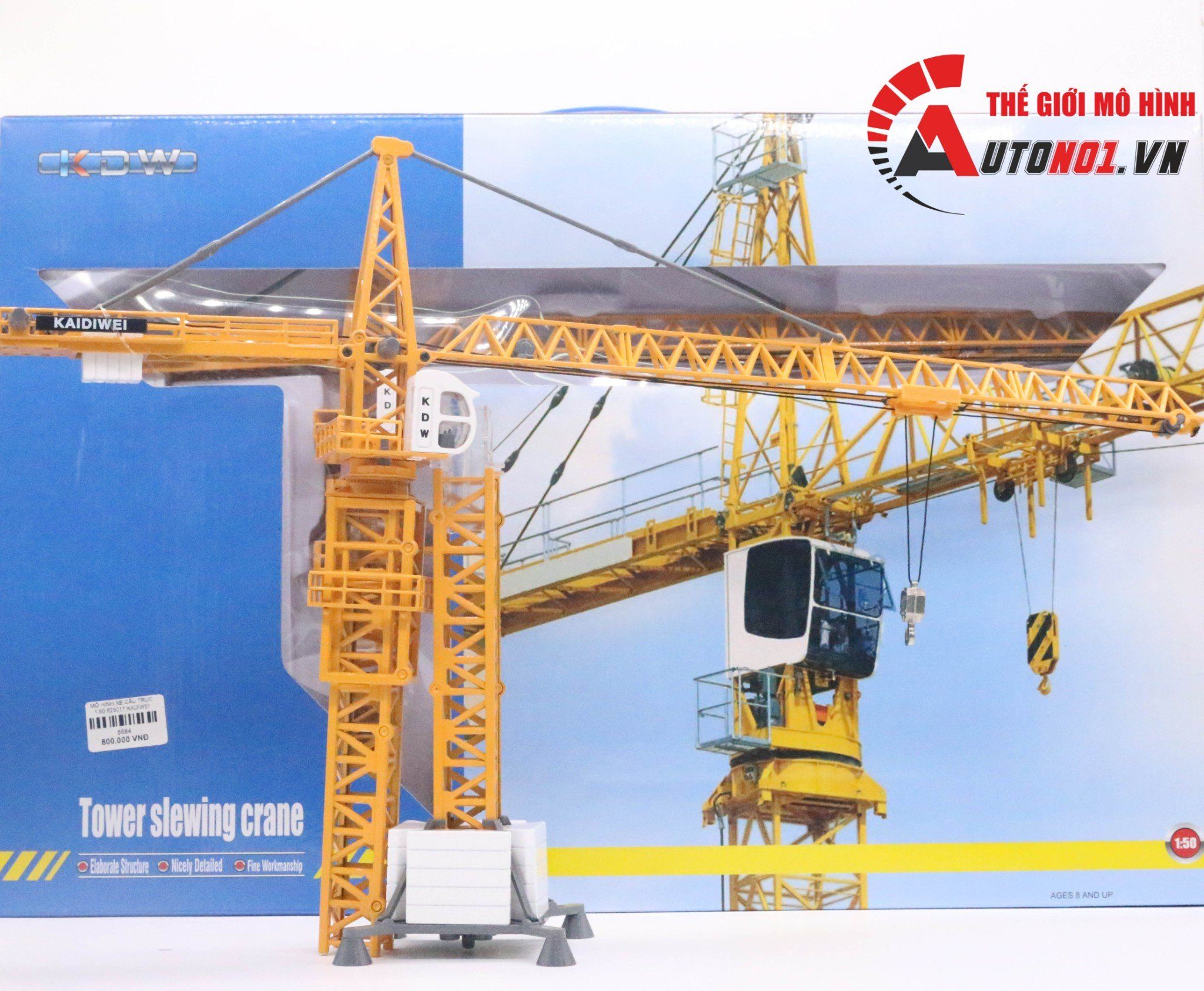  Mô hình xe cẩu tháp bằng kim loại tỉ lệ 1:50 625017 Kaidiwei 5684 
