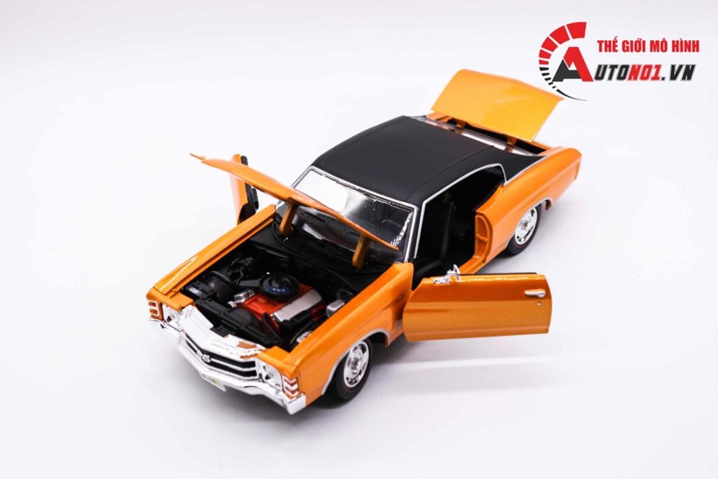 MÔ HÌNH XE CHEVROLET CHEVELLE SS454 SPORT COUPE ORANGE 1:18 MAISTO 1971