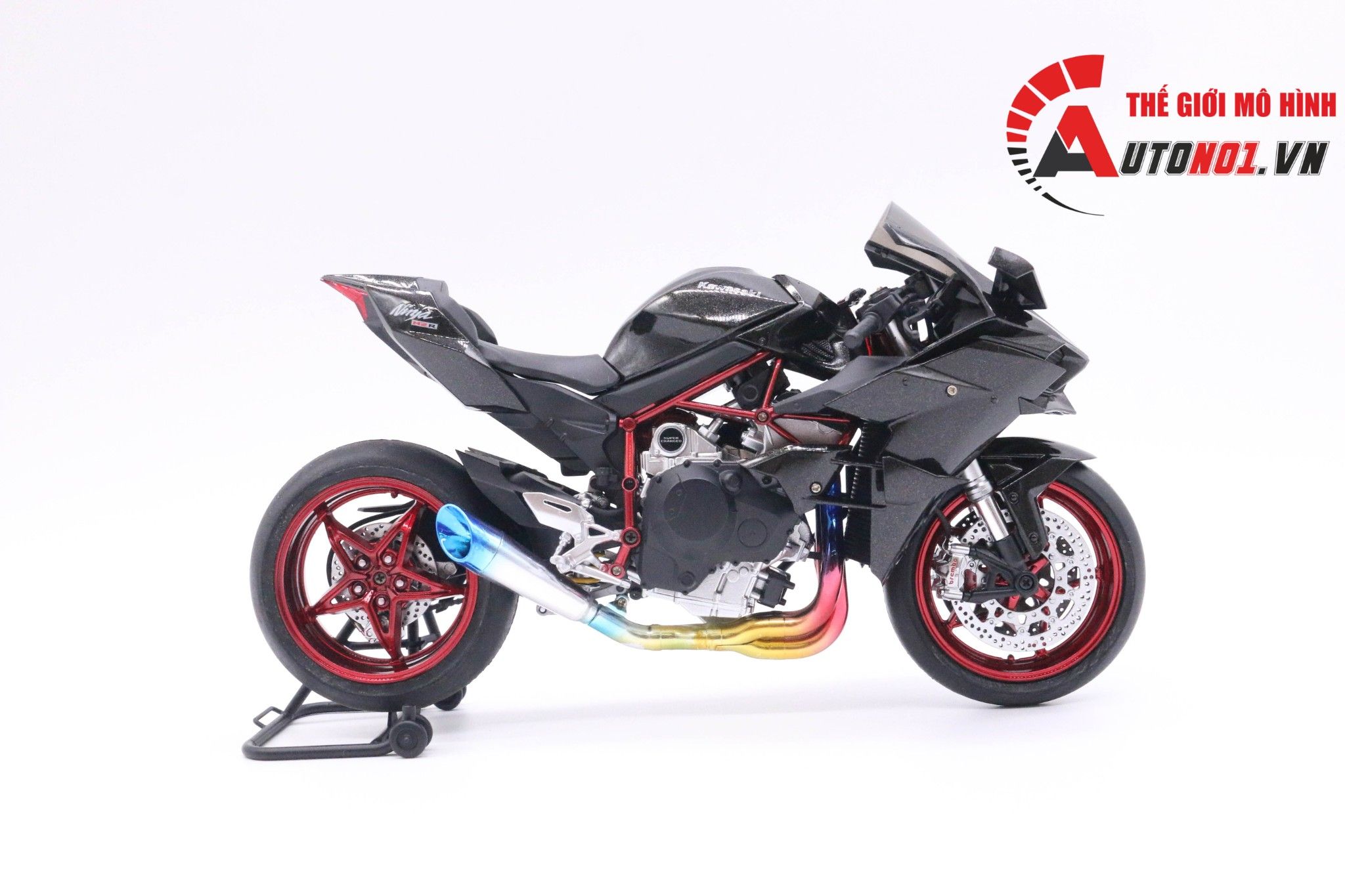  Mô hình xe Kawasaki H2r Black Red 1:12 Tamiya D062 