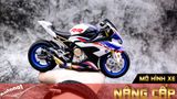  Mô hình xe độ Bmw S1000rr White Blue 2020 độ Pô 1:12 Autono1 Alloy D160E 