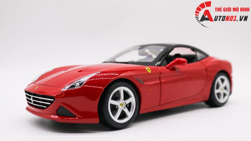 XE MÔ HÌNH FERRARI CALIFORNIA T CLOSE TOP RED 1:18 BBURAGO 1678