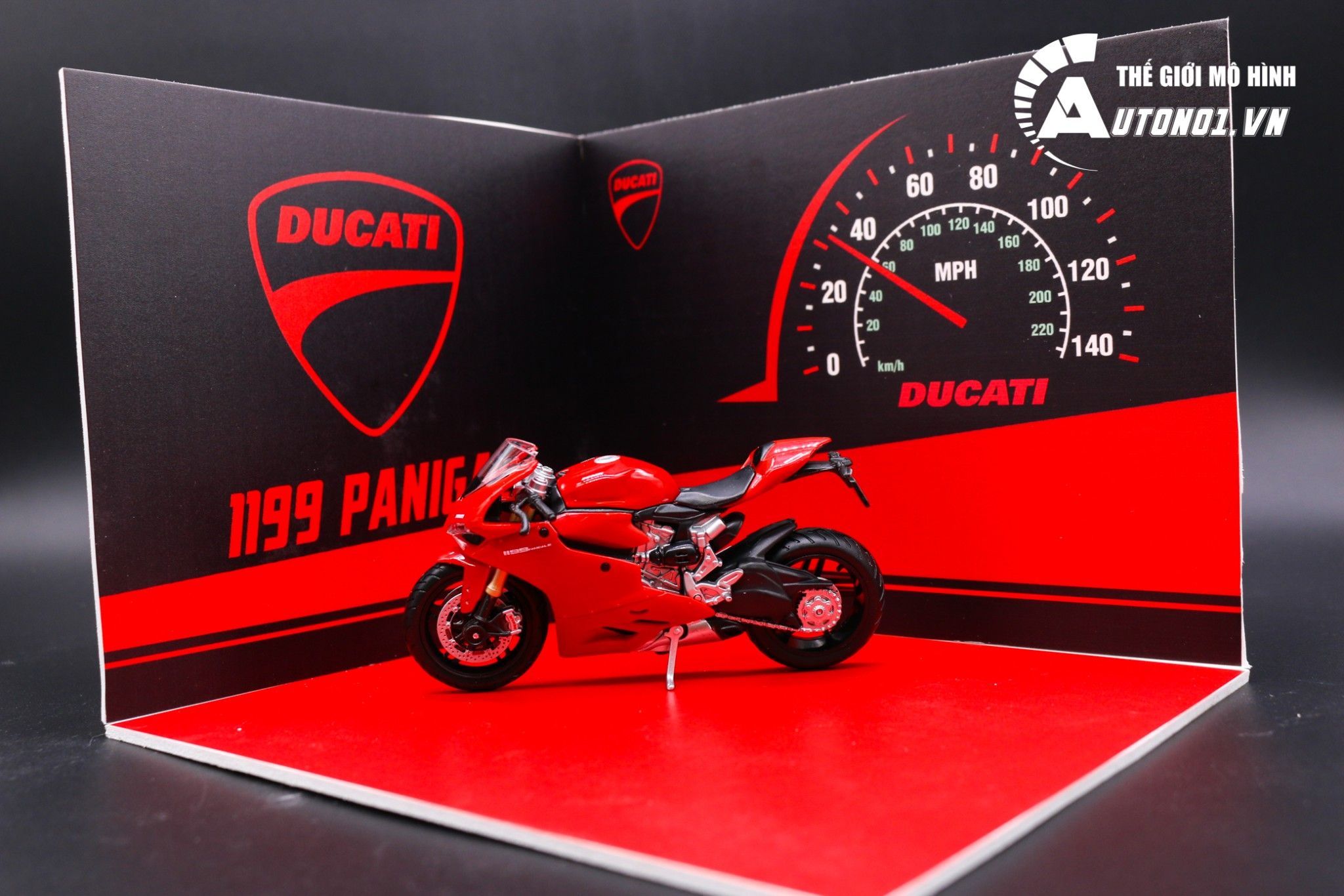  DIORAMA 1:18 MÔ TÔ SHOWROOM DUCATI 20X18X15CM DR008C 