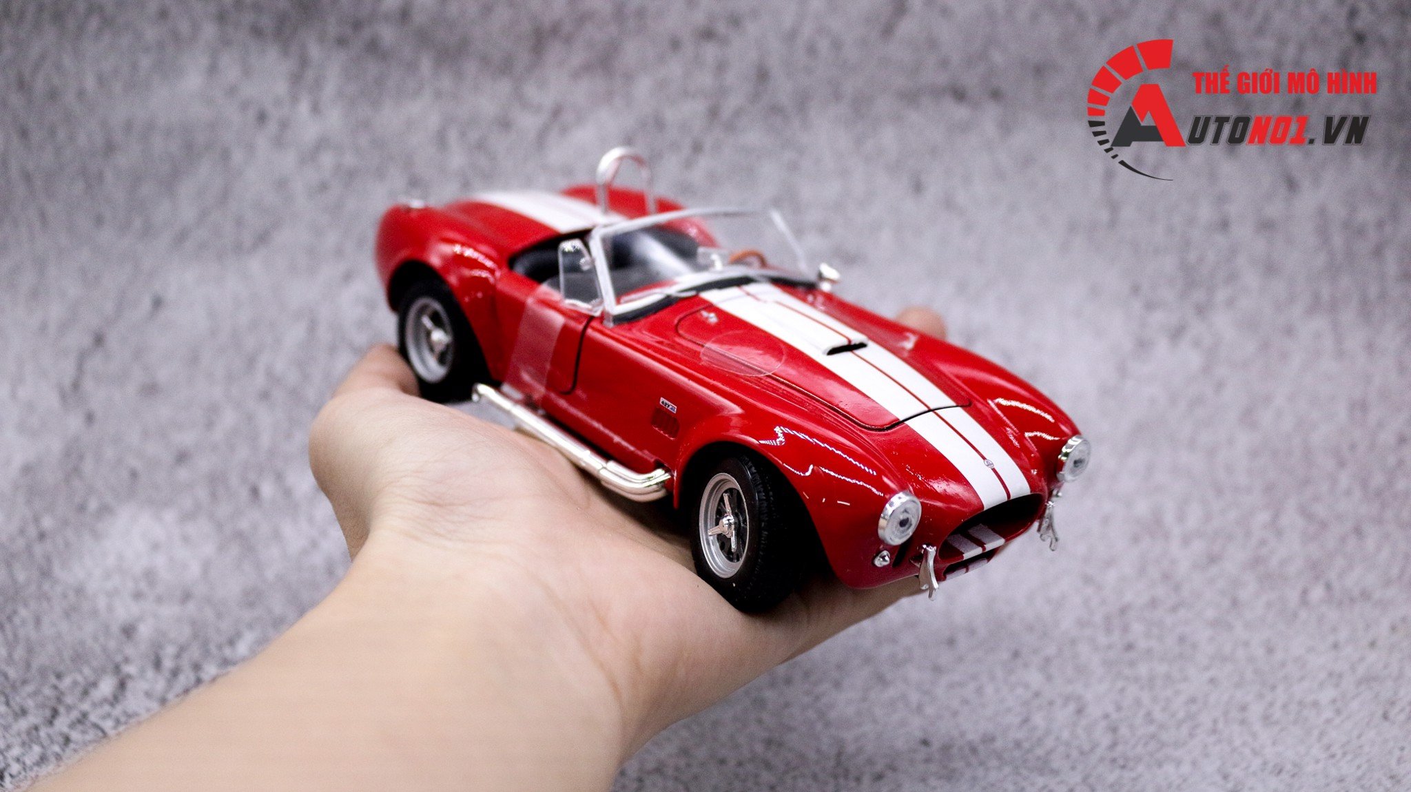  XE MÔ HÌNH SHELBY COBRA 427 S/C 1965 RED 1:24 WELLY 2214 