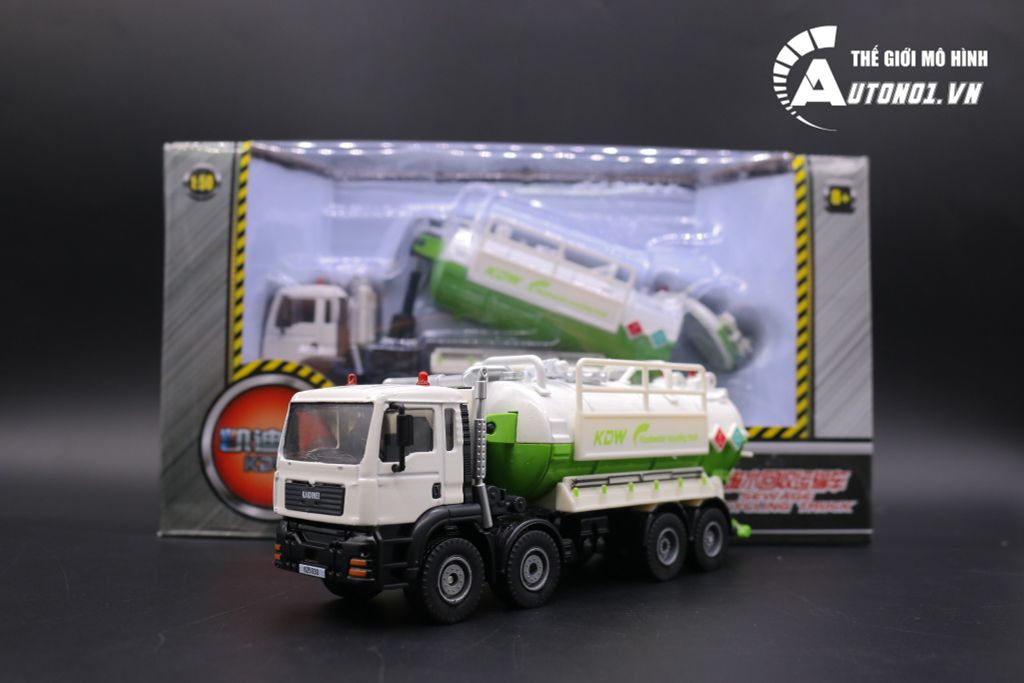 MÔ HÌNH XE TẢI VẬN CHUYỂN NƯỚC THẢI TÁI CHẾ GREEN WHITE KAIDIWEI 1:50 7005