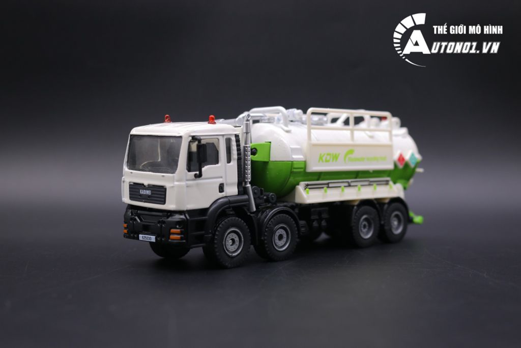 MÔ HÌNH XE TẢI VẬN CHUYỂN NƯỚC THẢI TÁI CHẾ GREEN WHITE KAIDIWEI 1:50 7005