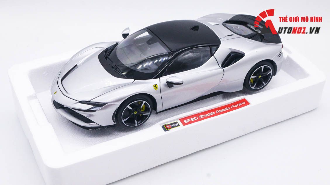  Mô hình xe Ferrari Sf90 Stradale Assetto Fiorano 1:18 Bburago 8129 