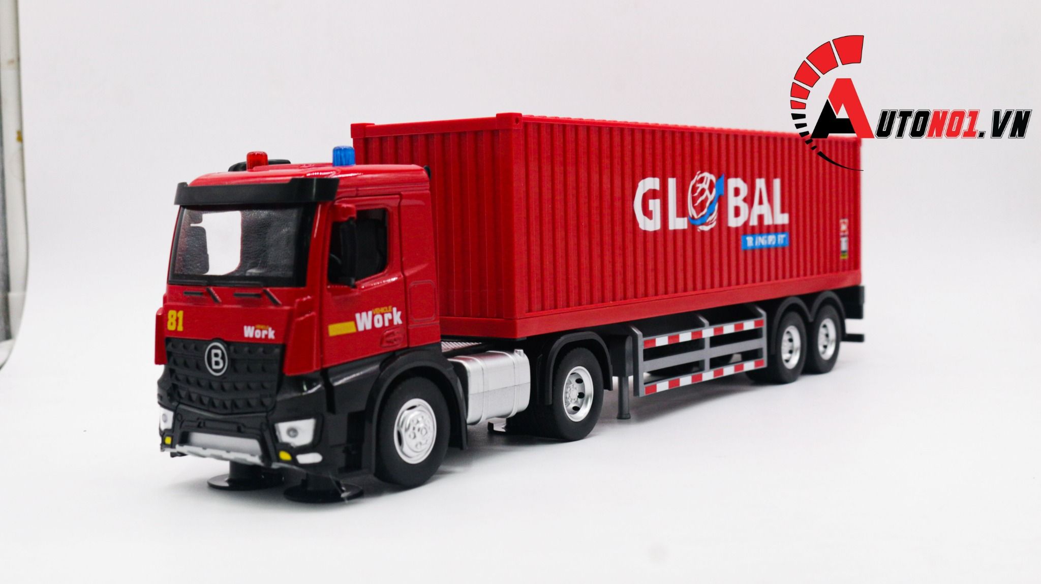  Mô hình xe container tỉ lệ 1:24 đầu kim loại - thùng xe nhựa Metal DieCast OT195 