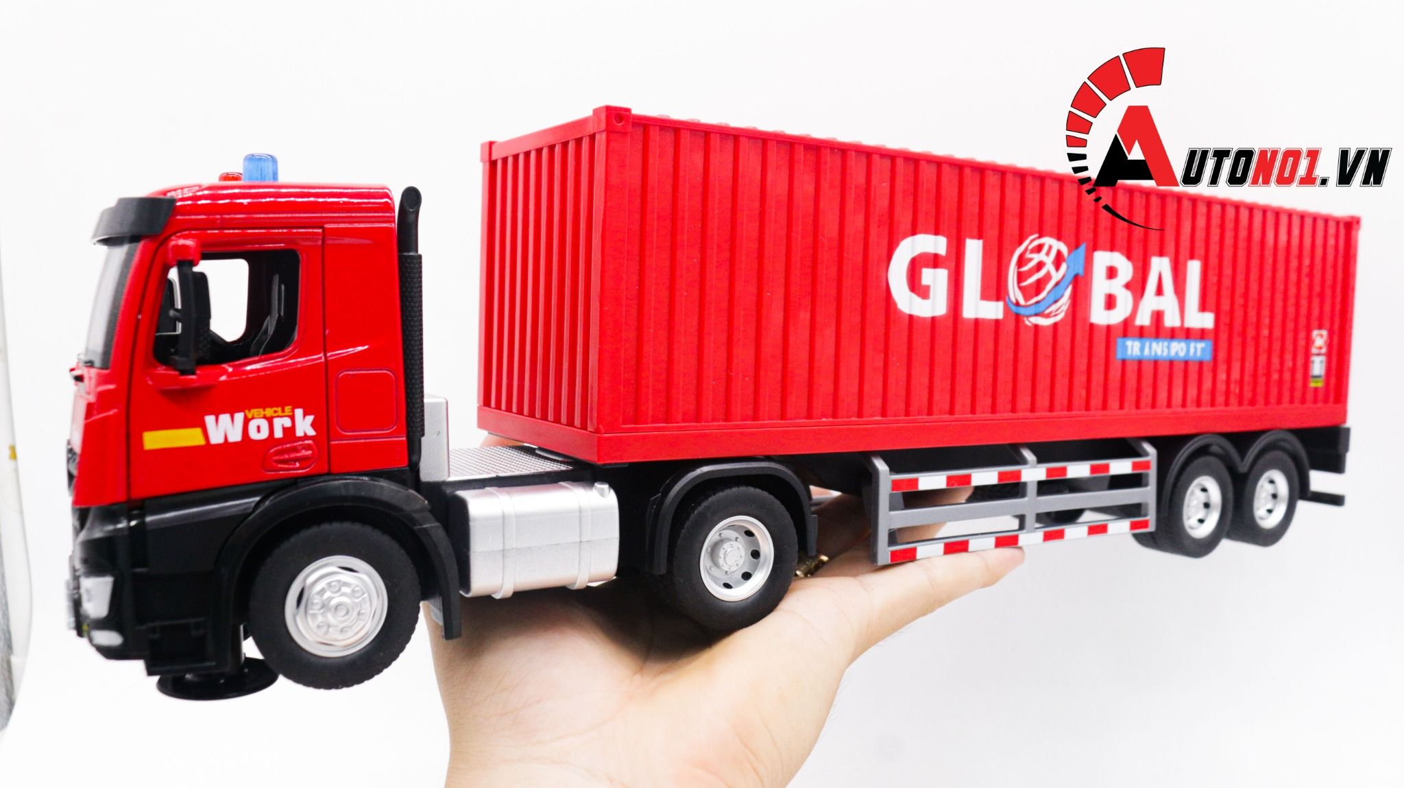  Mô hình xe container tỉ lệ 1:24 đầu kim loại - thùng xe nhựa Metal DieCast OT195 