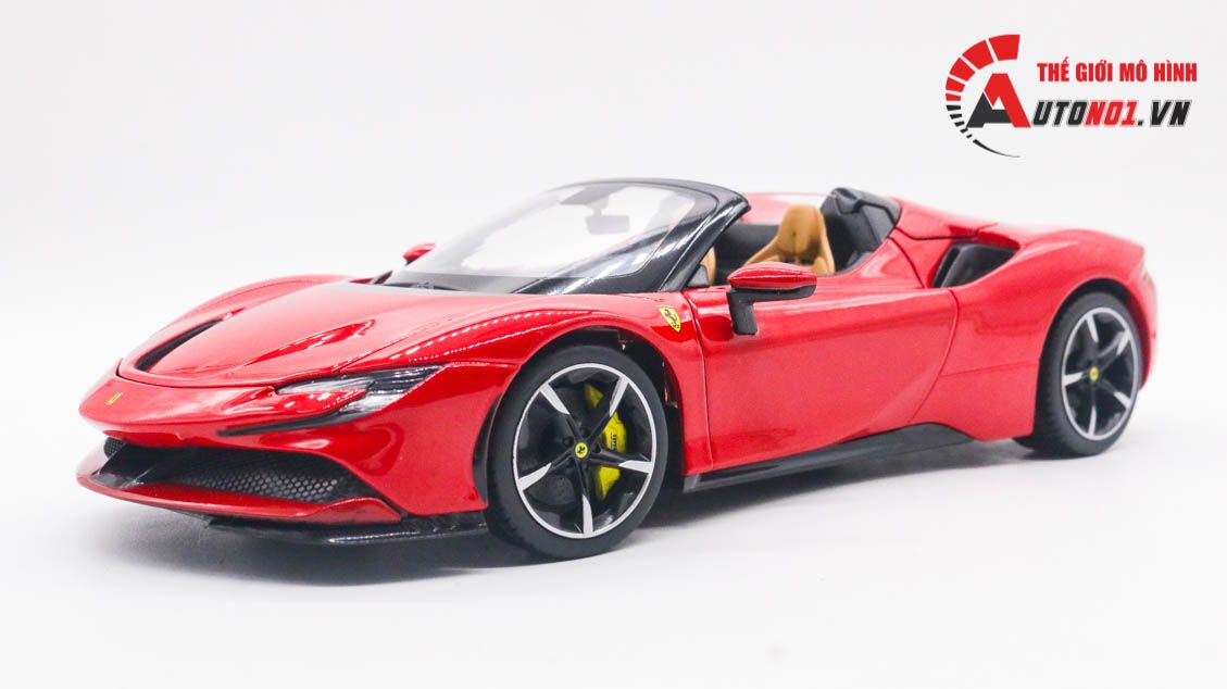  Mô hình xe Ferrari SF90 Spider open top tỉ lệ 1:18 Bburago 8118 