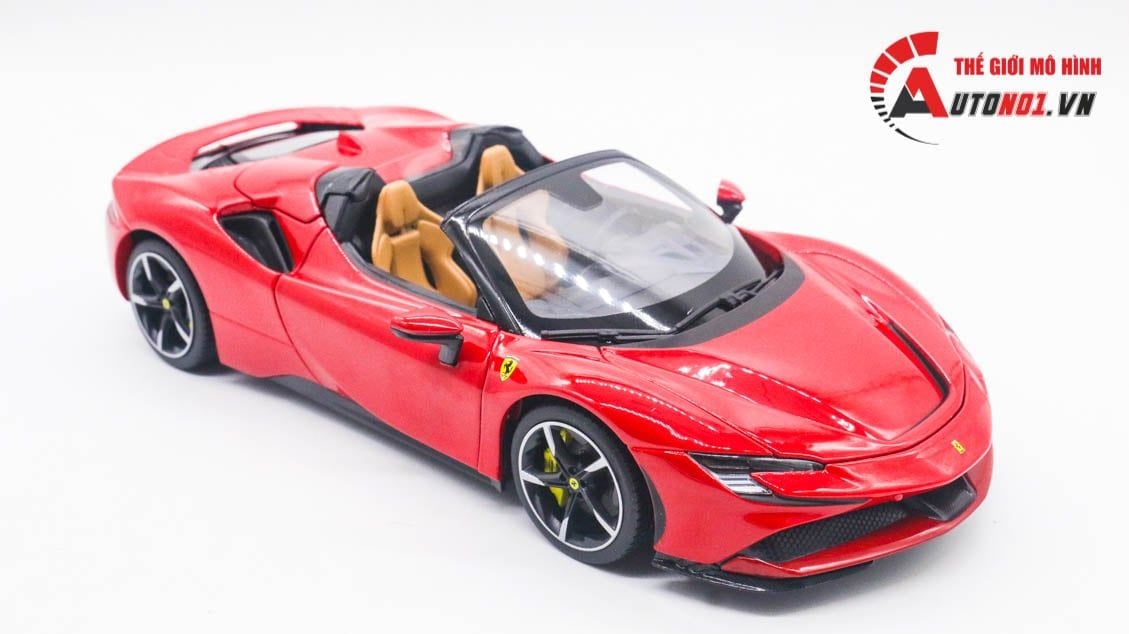  Mô hình xe Ferrari SF90 Spider open top tỉ lệ 1:18 Bburago 8118 