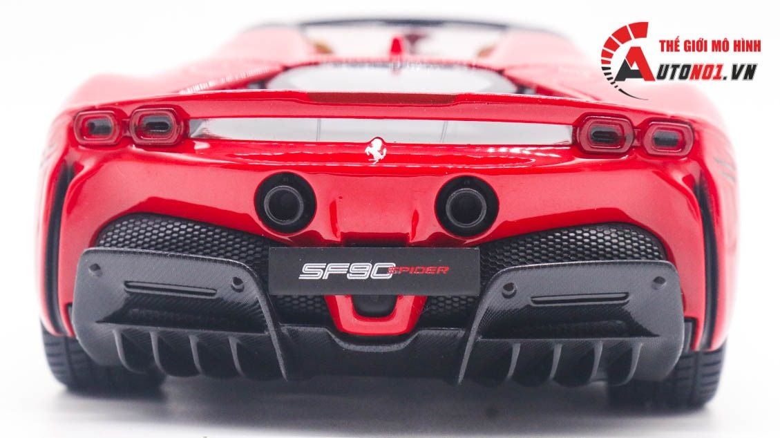  Mô hình xe Ferrari SF90 Spider open top tỉ lệ 1:18 Bburago 8118 