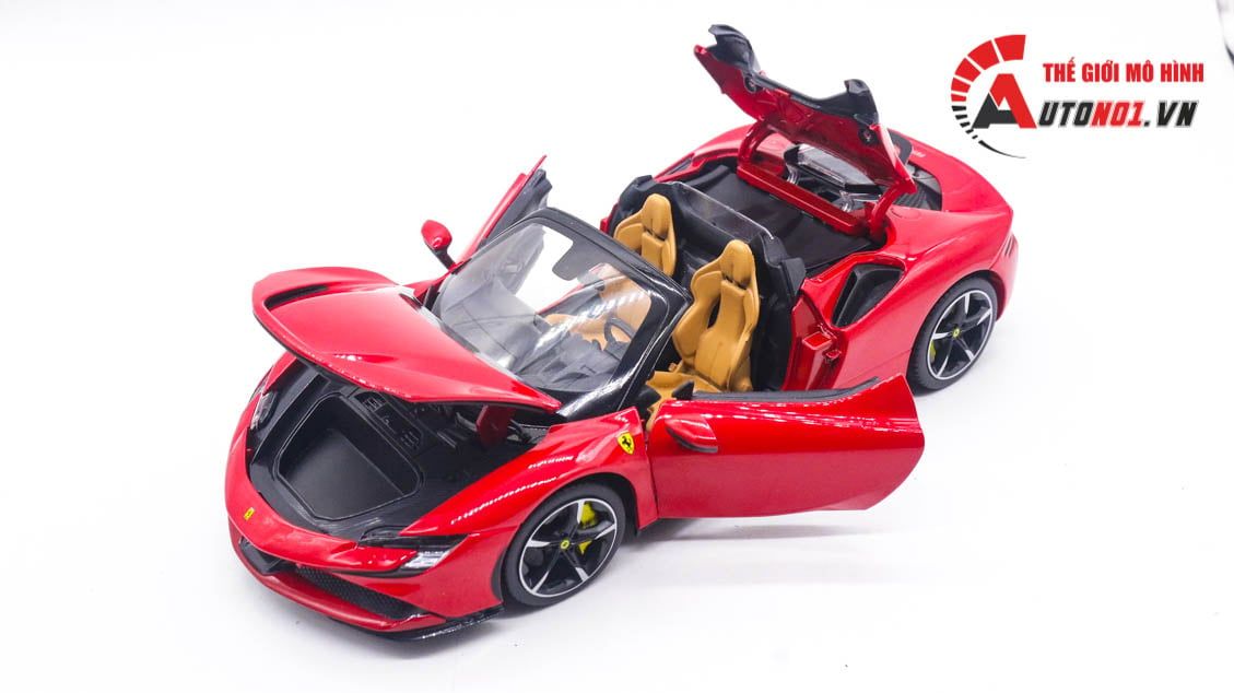  Mô hình xe Ferrari SF90 Spider open top tỉ lệ 1:18 Bburago 8118 