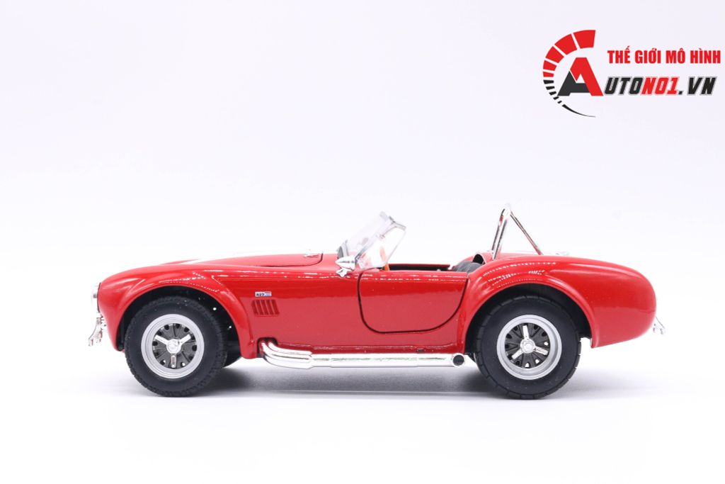 XE MÔ HÌNH SHELBY COBRA 427 S/C 1965 RED 1:24 WELLY 2214