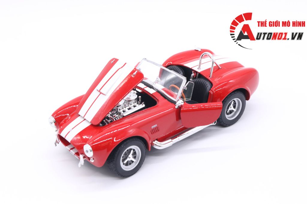 XE MÔ HÌNH SHELBY COBRA 427 S/C 1965 RED 1:24 WELLY 2214