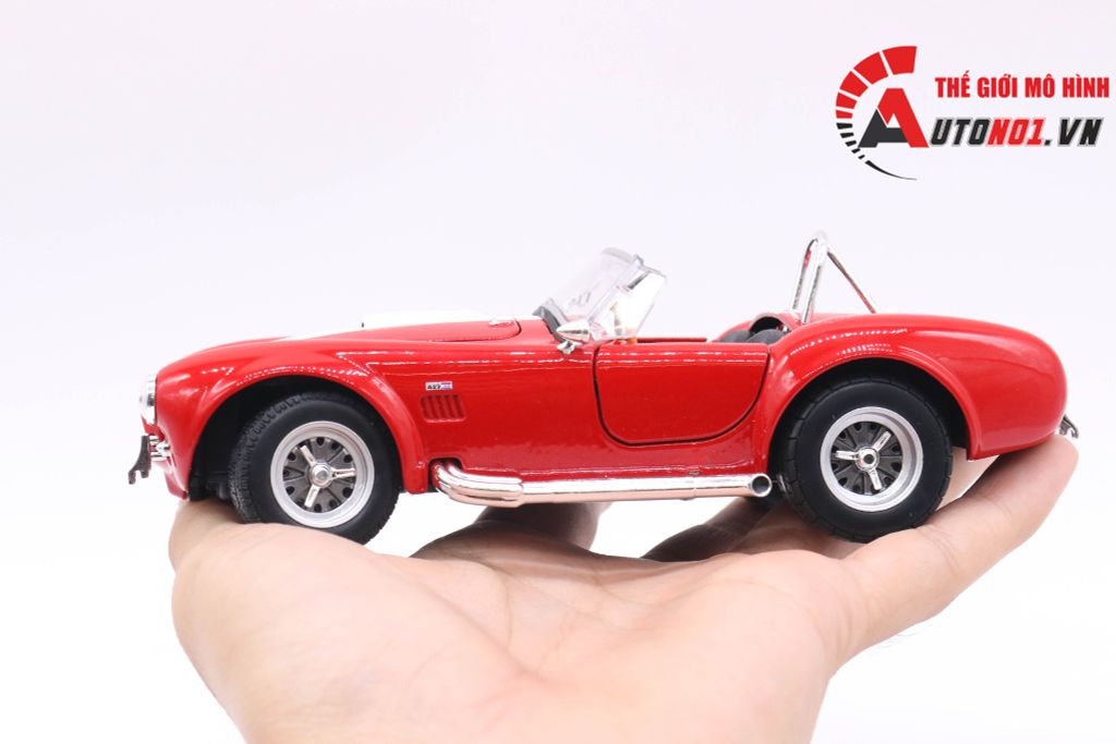 XE MÔ HÌNH SHELBY COBRA 427 S/C 1965 RED 1:24 WELLY 2214