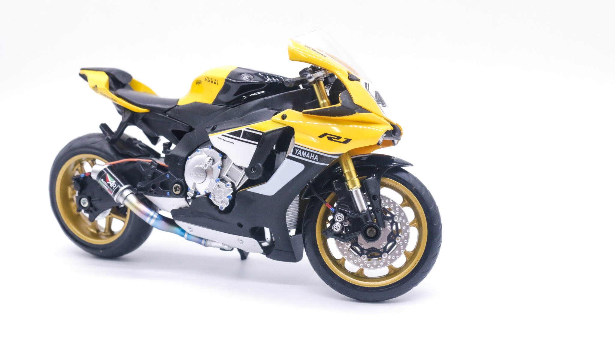  Mô hình xe độ Yamaha R1m 60th Anniversary Yellow Ver 2 - Pô R1m 1:12 Autono1 MSZ D028K 