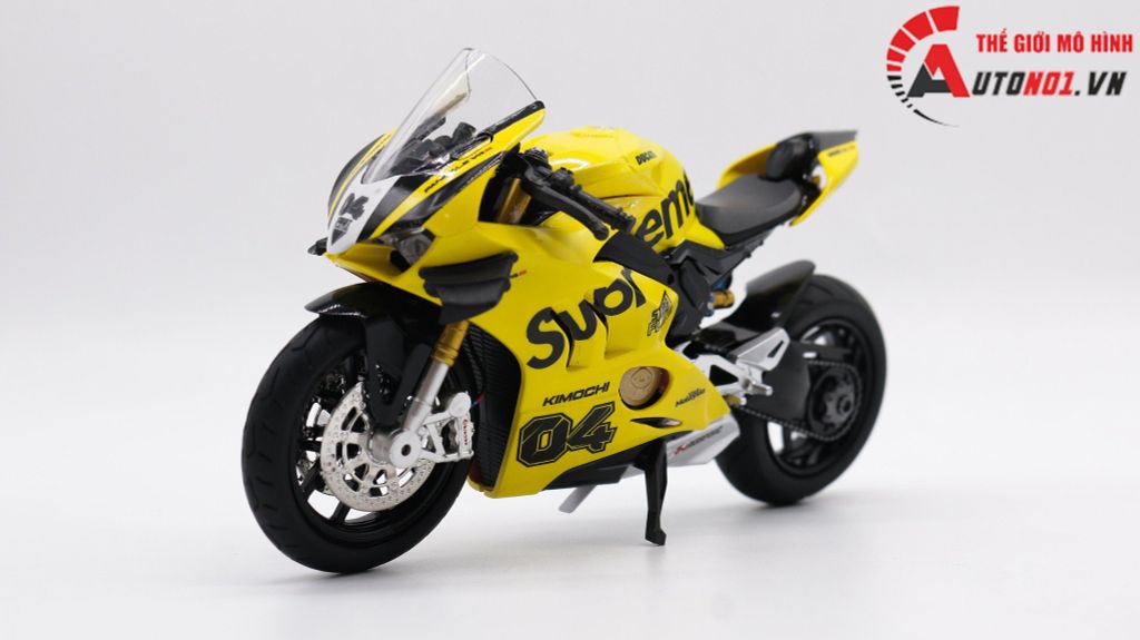 MÔ HÌNH XE ĐỘ DUCATI SUPREME V4S NỒI KHÔ YELLOW TỈ LỆ 1:12 AUTONO1 D223G